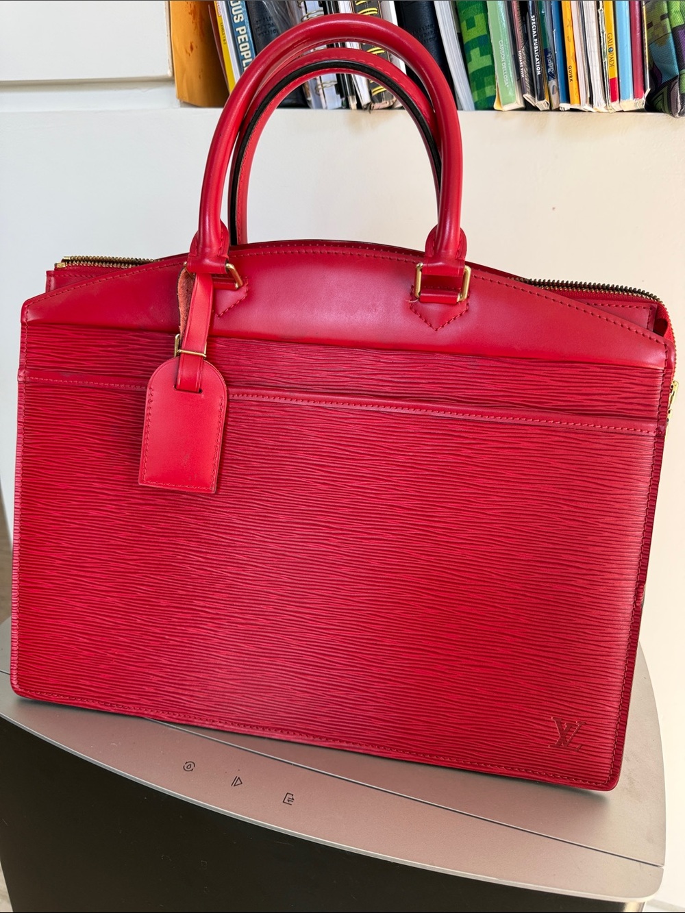 Louis Vuitton Red Epi Leather Top-Handle Briefcase